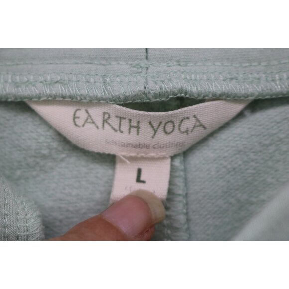 Earth Yoga Wide Leg Mint Green Stretch Pants-Large-Pockets-Drawstring - Picture 9 of 10